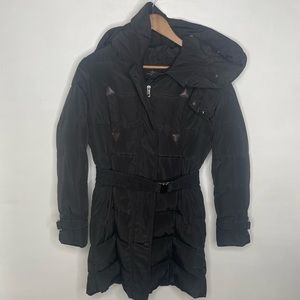 Rampage Black long puffer coat hooded